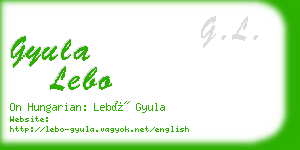 gyula lebo business card